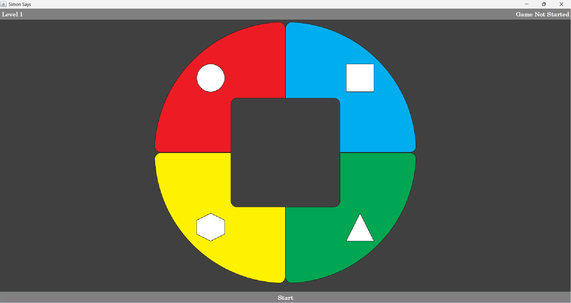 A screenshot of the SimonSays game